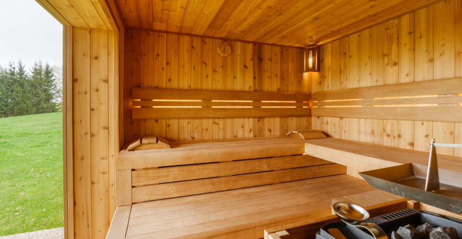 Presklená sauna gold dark
